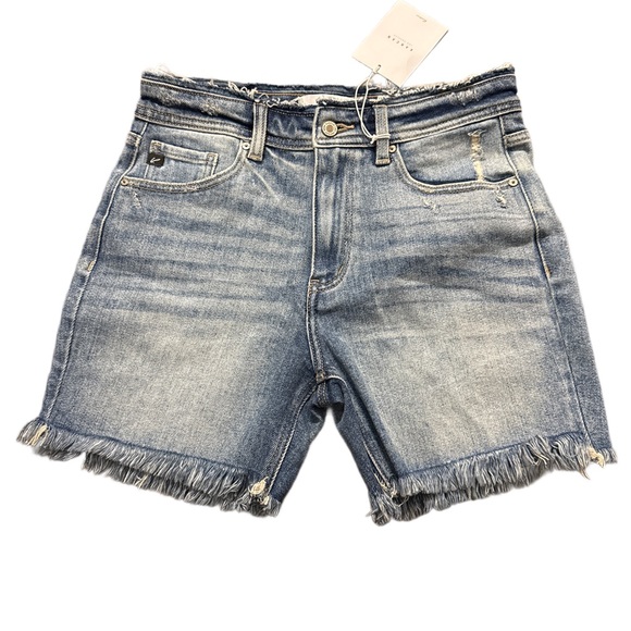 KanCan Light Blue Distressed Jean Shorts 15” waist  NWT - Picture 2 of 16